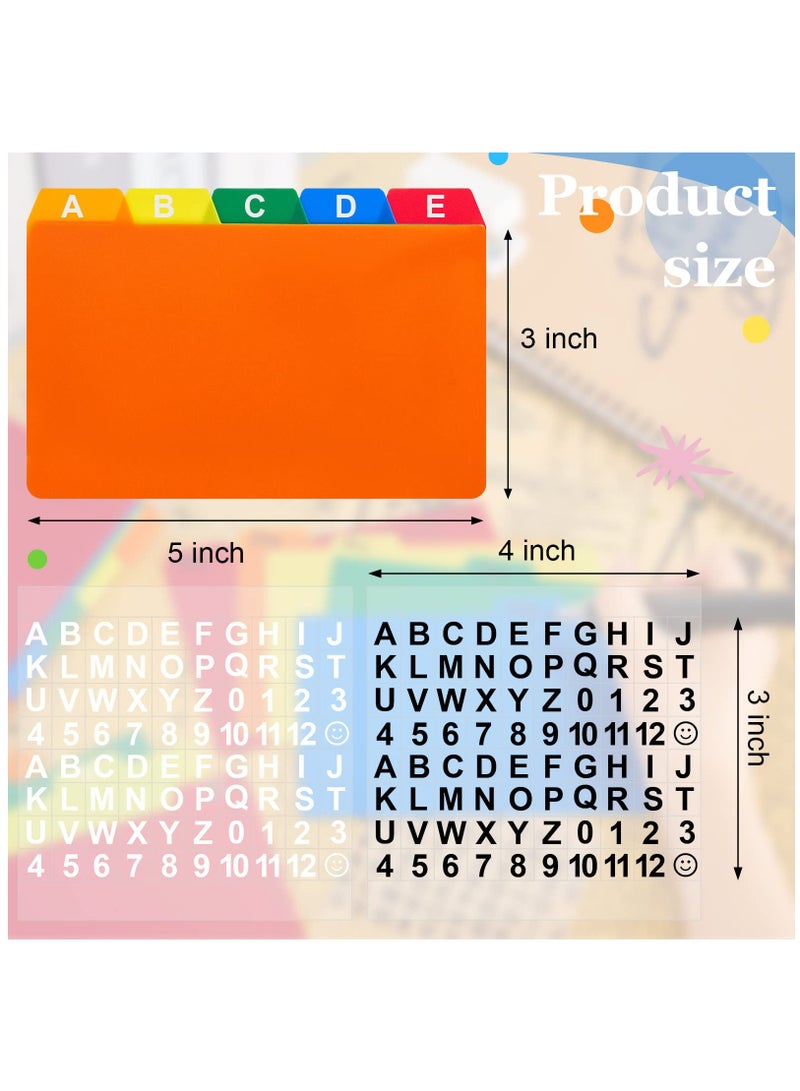50-Piece Self-Adhesive Index Card Divider Set with Alphabet and Number Stickers, Assorted Colors, 3 x 5 Inch Tabs for Office, Business, and Classroom Organization. - Image 5